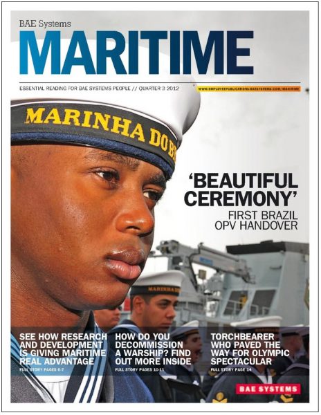 BAE Systems' Maritime in-house magazine cover.