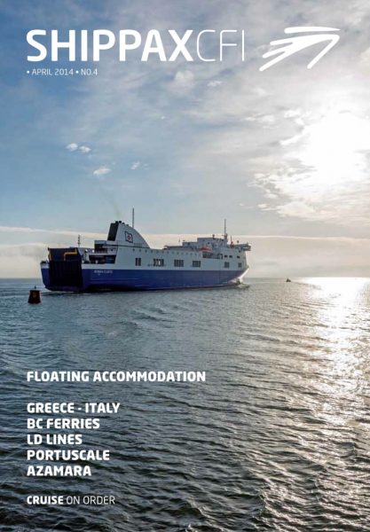 Ferry on the cover of Shippax Info magazine.