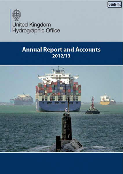 UK Hydrographic Office Annual Report cover.