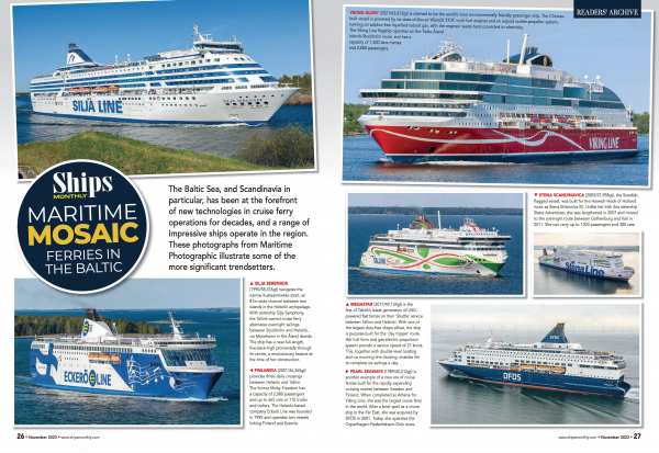 Ships Monthly Maritime Mosaic featuring Baltic Ferries.